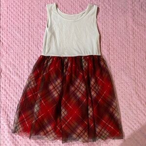 Knitworks Red and White Plaid Kids Casual Dress